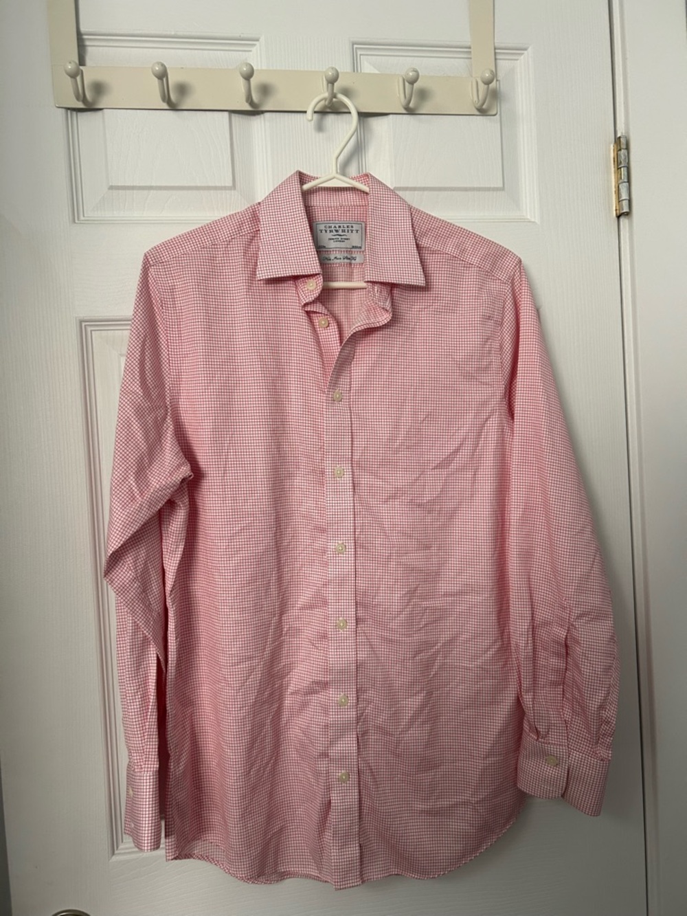 Charles Tyrwhitt Pink Micro-Check Dress Shirt